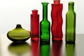 Reuse glass containers and containers to hold beauty products and office materials.